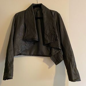 Elsewhere 100% Leather Waterfall Jacket